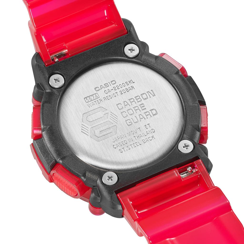 Casio Мужские кварцевые часы GA-2200SKL-4A из смолы, водонепроницаемые 200 м, ударопрочные, цифровые