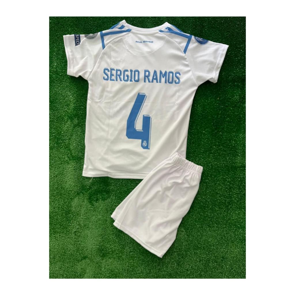 Sergio Ramos 2018 Season Kyiv Champions League Final Special Design R.madrid Children Jersey Short Set
