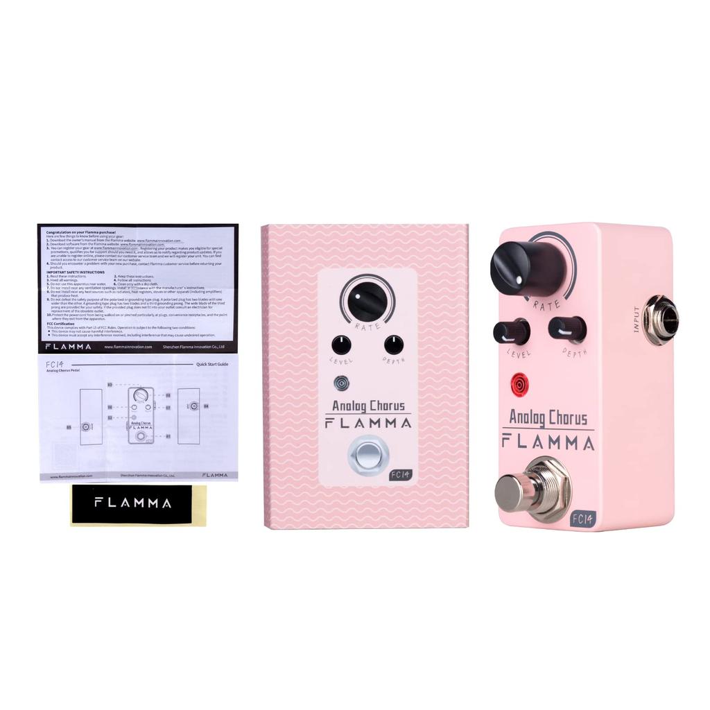 FLAMMA FC14 Analog Chorus Guitar Effect True Bypass Pink Pedal, Chorus,