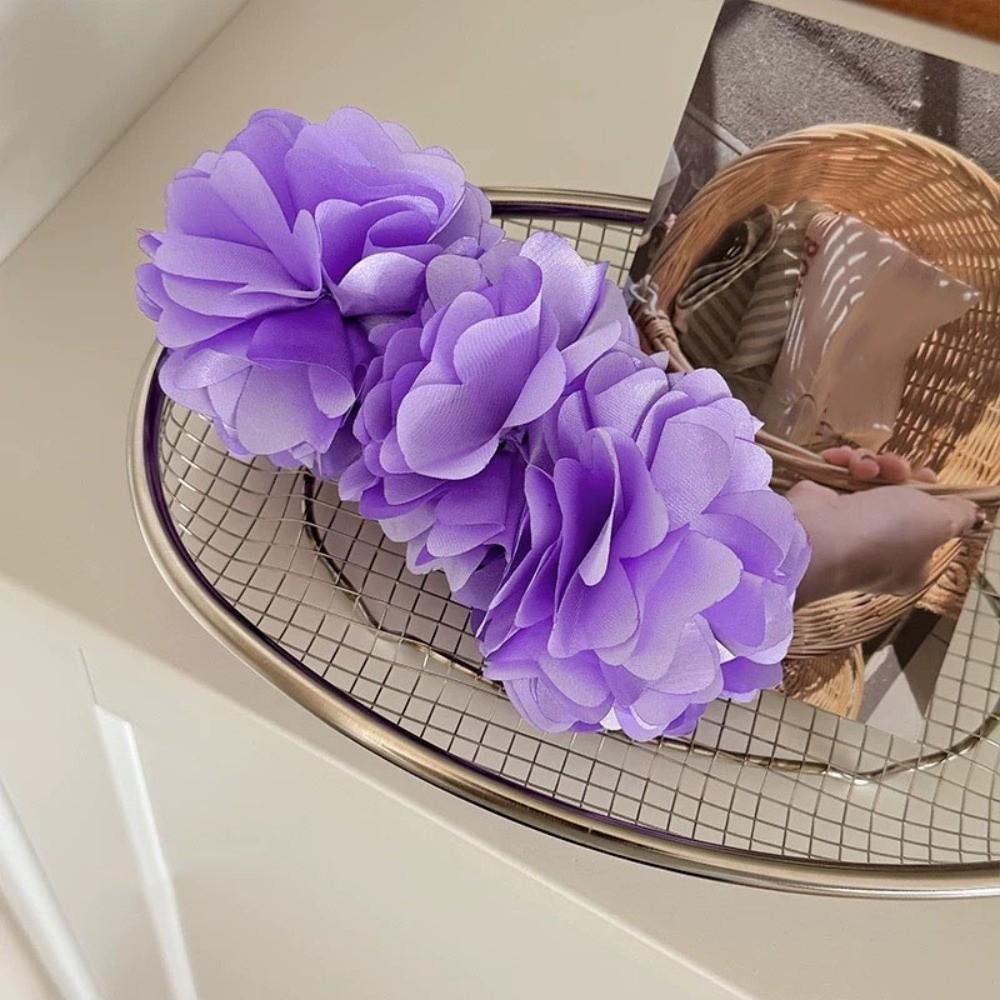 Large Floral Hair Clip Cloth Vertical Clip Cute Banana Clip Women