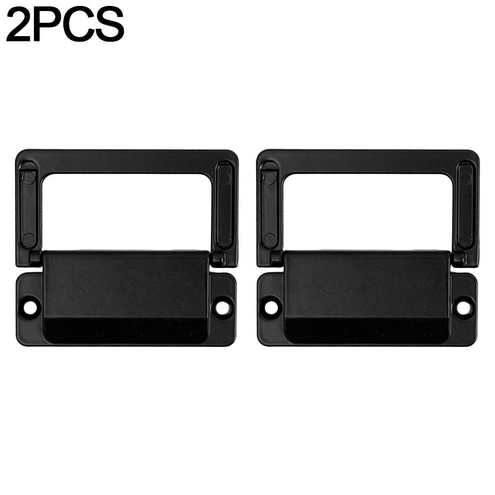 2Pcs Drawer Concealed Folding Handle Cabinet Hidden Pull Zinc Alloy Black Flat Cupboard Handles Furniture Hardware Accessories