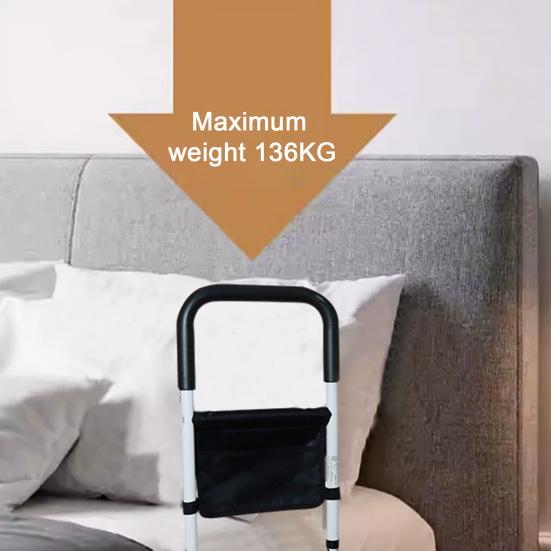 Elderly Adults Bed Rail with Sensor Light Height Adjustable Bed Assist Grab Bar Handle