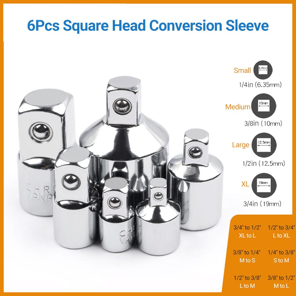 Набор из 6 шт., переходная втулка, ударная головка, преобразователь, универсальный шарнир, адаптер, ударная отвертка