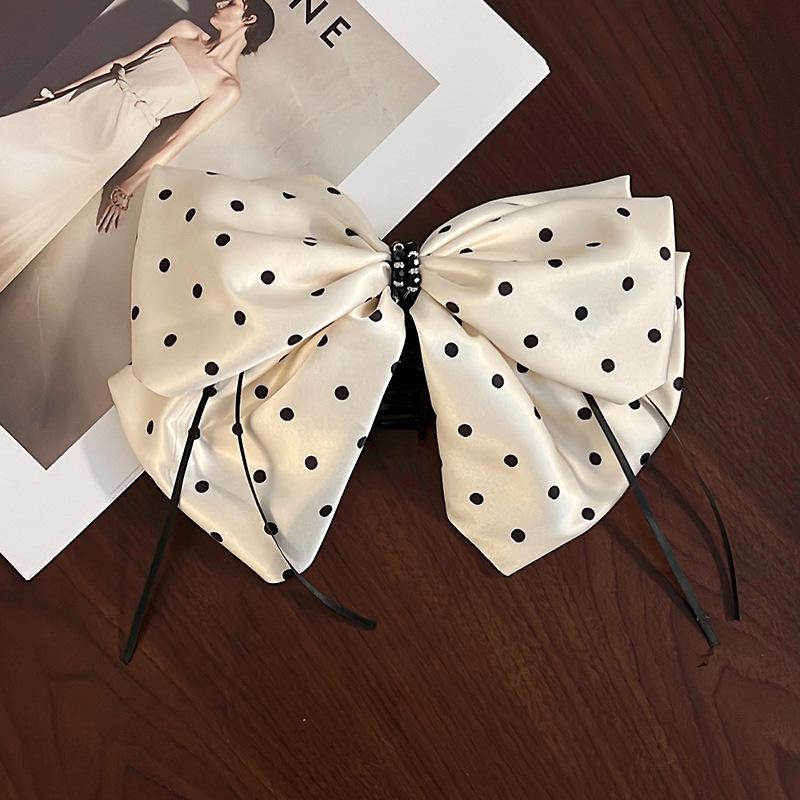 Large Summer Lace Edge Bow Claw Clip Hair Accessory for Women - Multi-Layer Feather Design