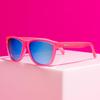 Goodr Flamingos On a Booze Cruise Polarized Sunglasses for Men and Pink Translucent Frame with Teal Reflective UV400 Size Medium Women, Lenses,