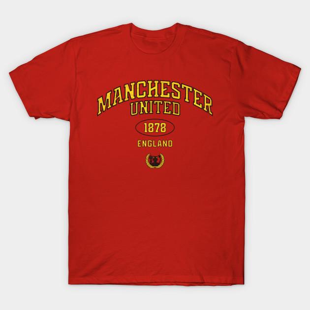 Мужская черная футболка с принтом Red Devils Manchester Винтаж Ретро Англия Печать на бумаге для трансфера без вырезания Хлопковая футболка - Мужская летняя ...