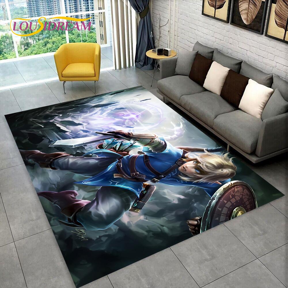 3D Z-Zelda 2 Link Game Gamer Rug Carpet for Living Room Bedroom Home Decor,Floor Mat Non-slip Decoration for Sofa Doormat Gift