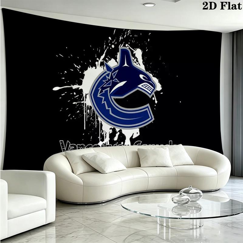Vancouver Canucks Wall Tapestry Aesthetic Wall Hanging Printed Fabric Blanket Decorative Tapestries for Bedroom Living Room Home Decor