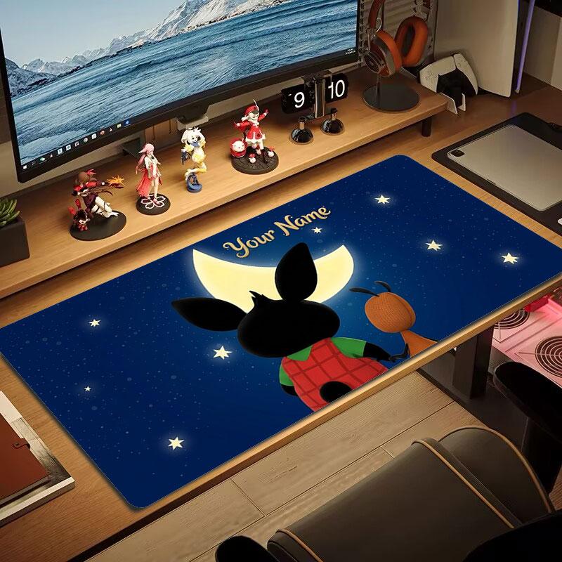 Bing Custom Name Large Size Mouse Pad Large Gaming Table Cushion Non-slip Laptop Tablet Big Mousepad XXL Mat Mini PC Playmat With Lock edge