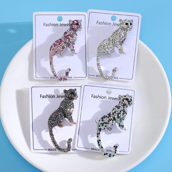 Брошь унисекс, реалистичный гепард, воротник со стразами, противоскользящая сумка, форма пальто, шляпа, шарф, украшение, одежда