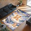 Teddy Bear Theme Crystal Velvet Rug Personalized Custom Name Text Soft Floor Mat Home Decor