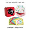 Iron Storage Box Square Stacked Card Game Educational Flash Cards for Toddlers Four Players Tabletop Puzzle Game