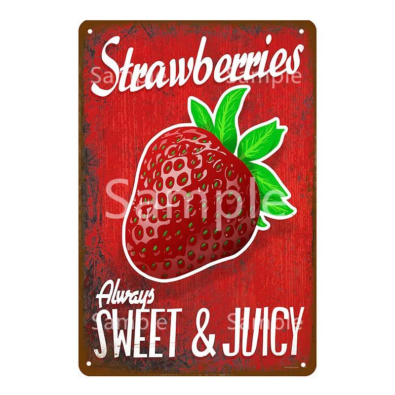 Памятная доска Thatchers Фрукты Бананы Металлическая вывеска Винтажное украшение фермы Домашний декор Наклейка на стену Магазин Живопись Постер для ресторана YL168