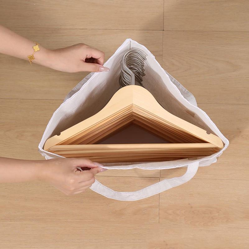 Triangular Hanger Storage Bag, Fabric Clothes Storage Basket With Handle And Base, Can Save Hanger Storage Space