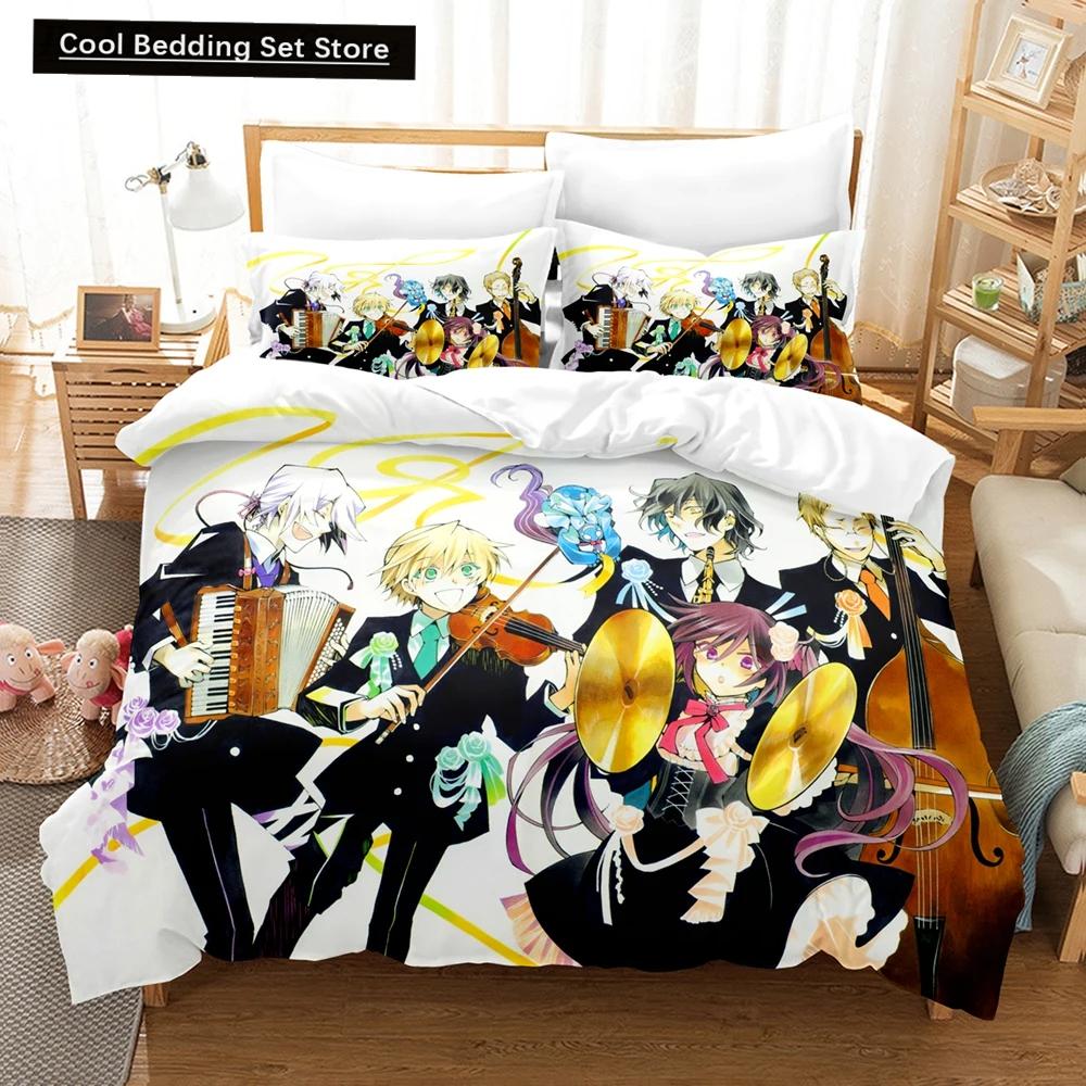 3D Print Anime Pandora Hearts Bedding Set,Duvet Cover Bed Set Quilt Cover Pillowcase,King Queen Twin Size Boys Girls Adults