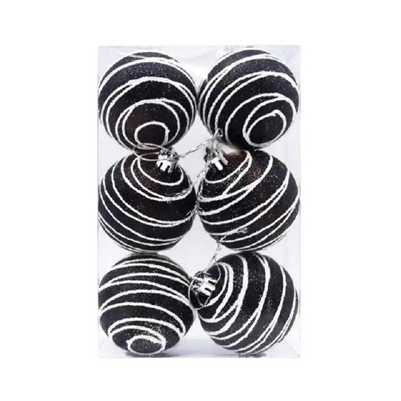 6PCS/set Hand-Painted Christmas Tree Decoration Pendants 6cm Halloween Tree Decoration New Year Party Supplies Home Decor