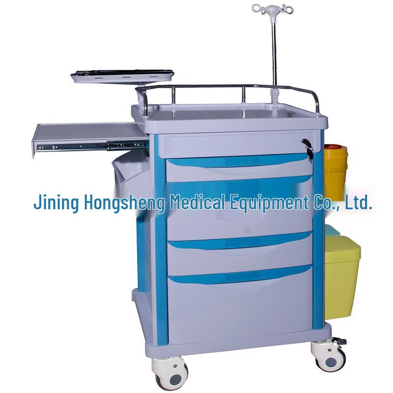 Multifunctional Medical Emergency Crash Cart with Thickened Stainless Steel for Medications