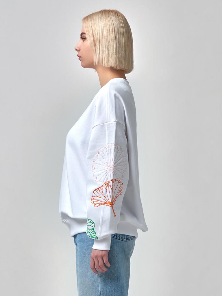 SSQR Women Embroidered Sweatshirt Acc_01_White