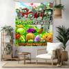 Plants Vs. Zombies Vintage Tapestry Retro Boho Great for Reading Corner Dorm Wall Living Room Indoor Hand Painted Style Gift for Birthday