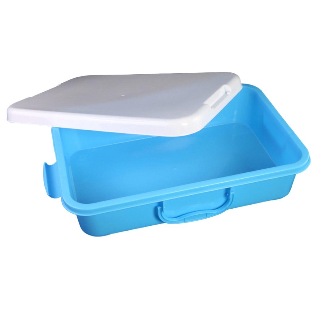 Stackable Plastic Sand Tray Set With Lids Stickers Portable Sensory Bin For Kids Art Crafts Storage Blue Green Pink