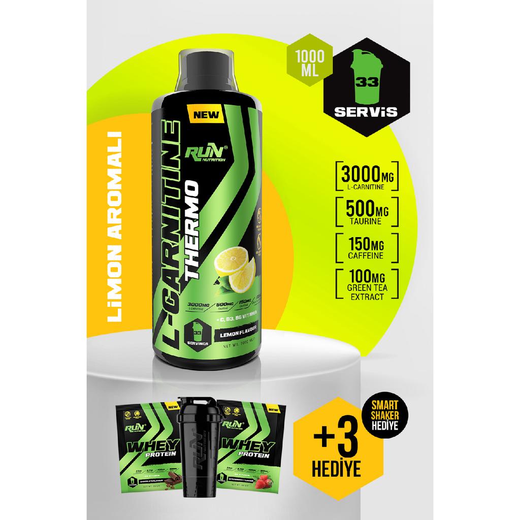 L-карнитин - 1 л - со вкусом лимона - 3000 мг - 33 порции - для подарков