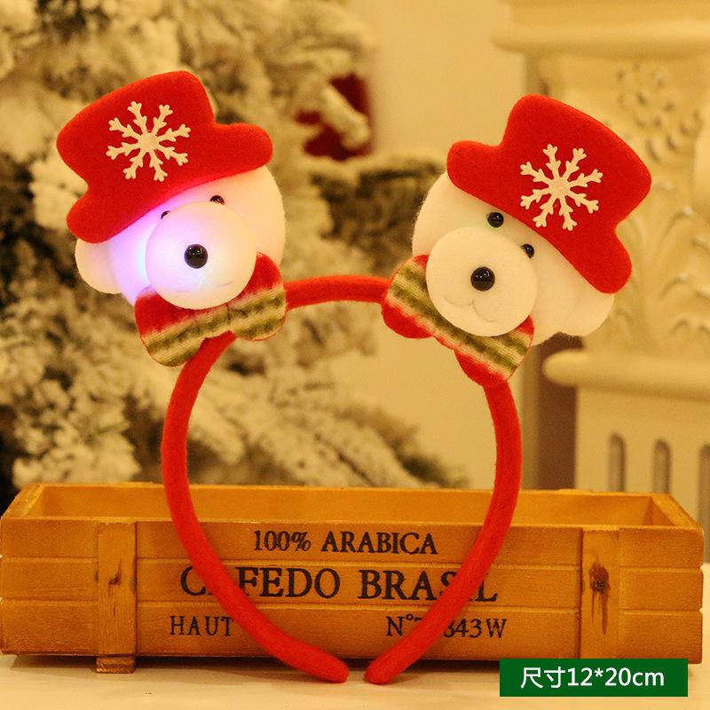Holiday Dress Up Props, Headbands, Christmas Decorations, Party Gift Supplies, Led With Lights, Double Head Hoop, Head Buckle