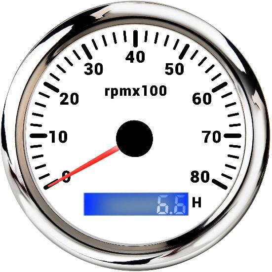 85MM Tachometer with LCD Hour Meter For Marine Boat Car RPM Gauge 8000rpm 6000rpm RPM Meter Tach Gauge 7 Colors LED Backlight