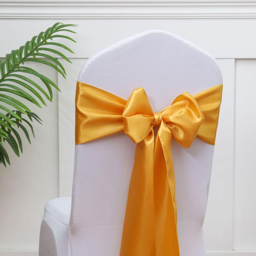 5 шт. Винтажная накидка на стул с бантом 275 см Лента для спинки стула Сатиновые ленты для свадебного стула Детский праздник