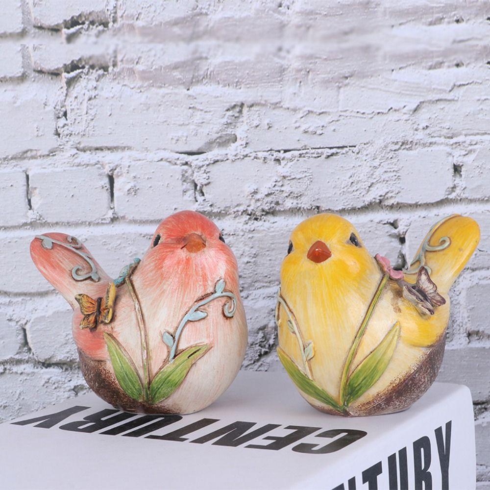 Изделия из смолы Мини-статуэтка птицы Милые настольные украшения в виде птицы для гостиной и спальни