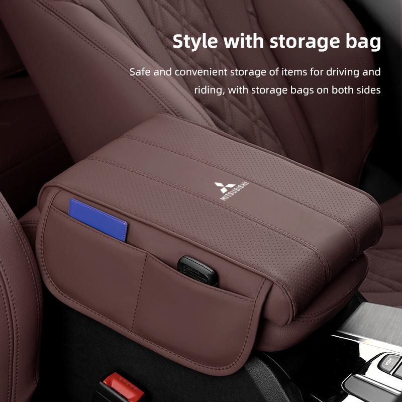 Car Leather Armrest Box Pad Memory Foam Armrest Mat For Mitsubishi Eclipse Lancer Outlander Pajero ASX Colt I200 Space Triton Ex