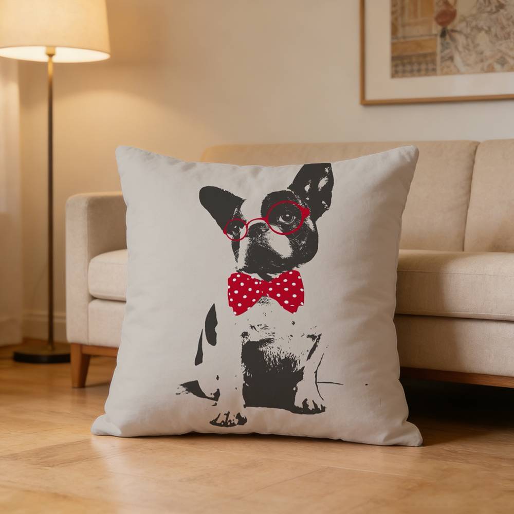 cute French Bulldog Pillow Case Pattern Printed Pillowcase For Living Room Sofa Cushion Cover