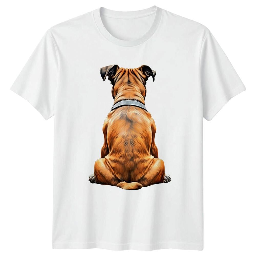 Boxer Dog Sitting Back View Realistic TShirt Boxer Dog Dogs Gift