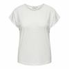Women's Short-sleeved Round Neck Top with Embroidery Details