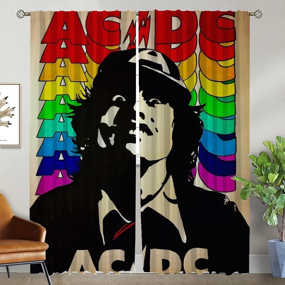 Плотные шторы для камеры Rock-ACDC Оконные шторы для комнаты 2 Панельные шторы Хэллоуин Украшение Раздел Гостиная Кухня Дом