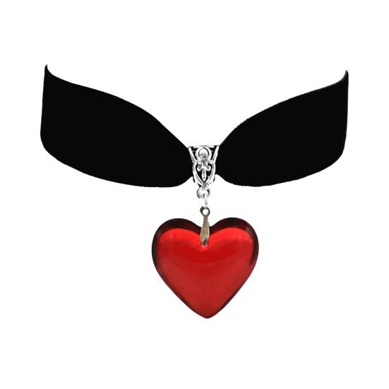Готическое ожерелье-чокер в форме сердца, черное бархатное колье, регулируемая длина, гальванизированный символ любви, винтажное рождественское украшение на шею, подарок для женщин