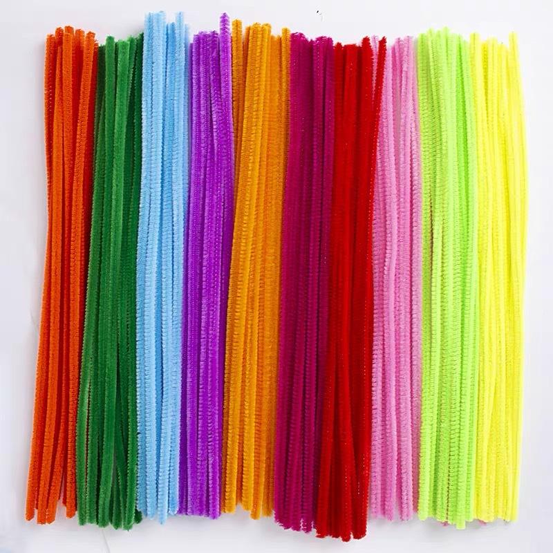 100 шт. цветной синель стебель витой стержень шерсть корень пушистый стержень железная проволока DIY ручная работа скручивание украшения ершики для труб плюш