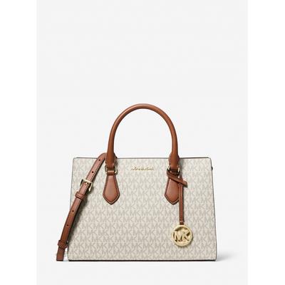 Сумка Sheila Center Zip, средняя, Mk Signature, 35s3g6hs2b150, ваниль