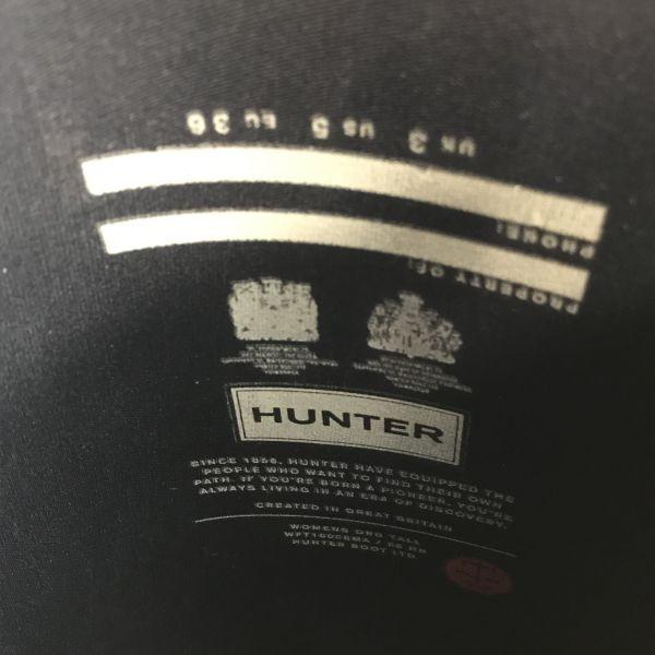 HUNTER резиновые сапоги женские 36 UK3 22 темно-синие длинные(ИСПОЛЬЗОВАЛ)