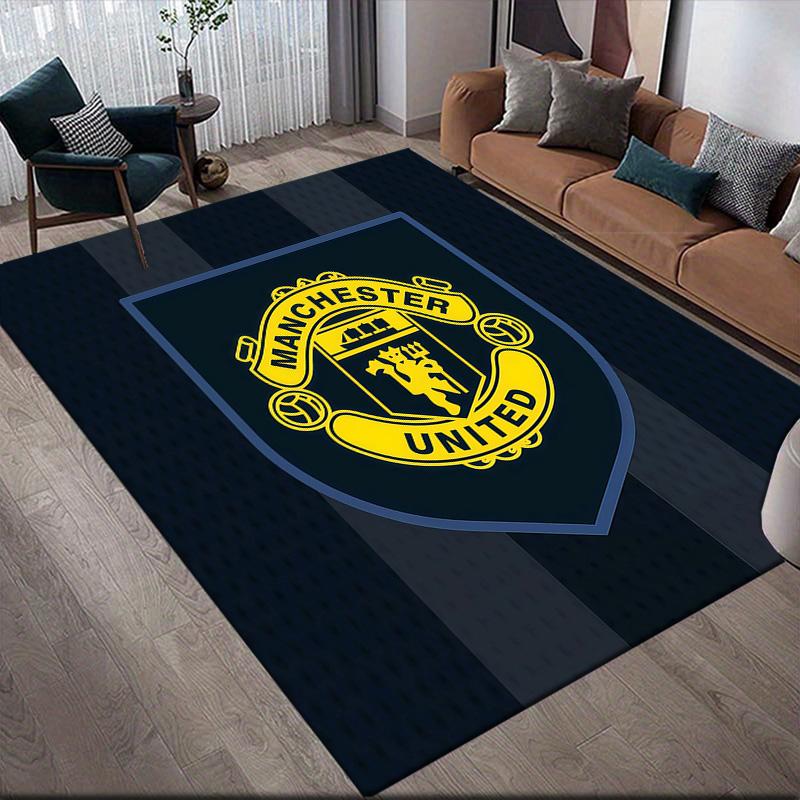 Manchester United2 Flannel Pattern Square Carpet,Area Rug,Carpet Rug for Living Room Bedroom Sofa Playroom Decor,Non-slip Floor Mat