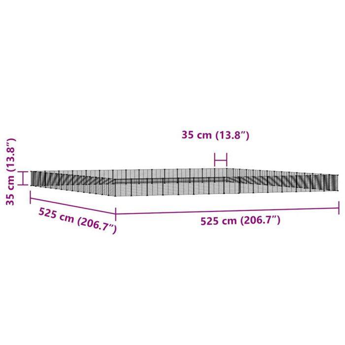 3114030 vidaXL Pet Cage with 60 Panels and Door Black 35x35 Cm