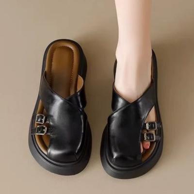 Модные новые женские шлепанцы на платформе, туфли на среднем каблуке, дизайнерские классические босоножки на каблуке 2025, модные элегантные шлепанцы для платья, zapatillas