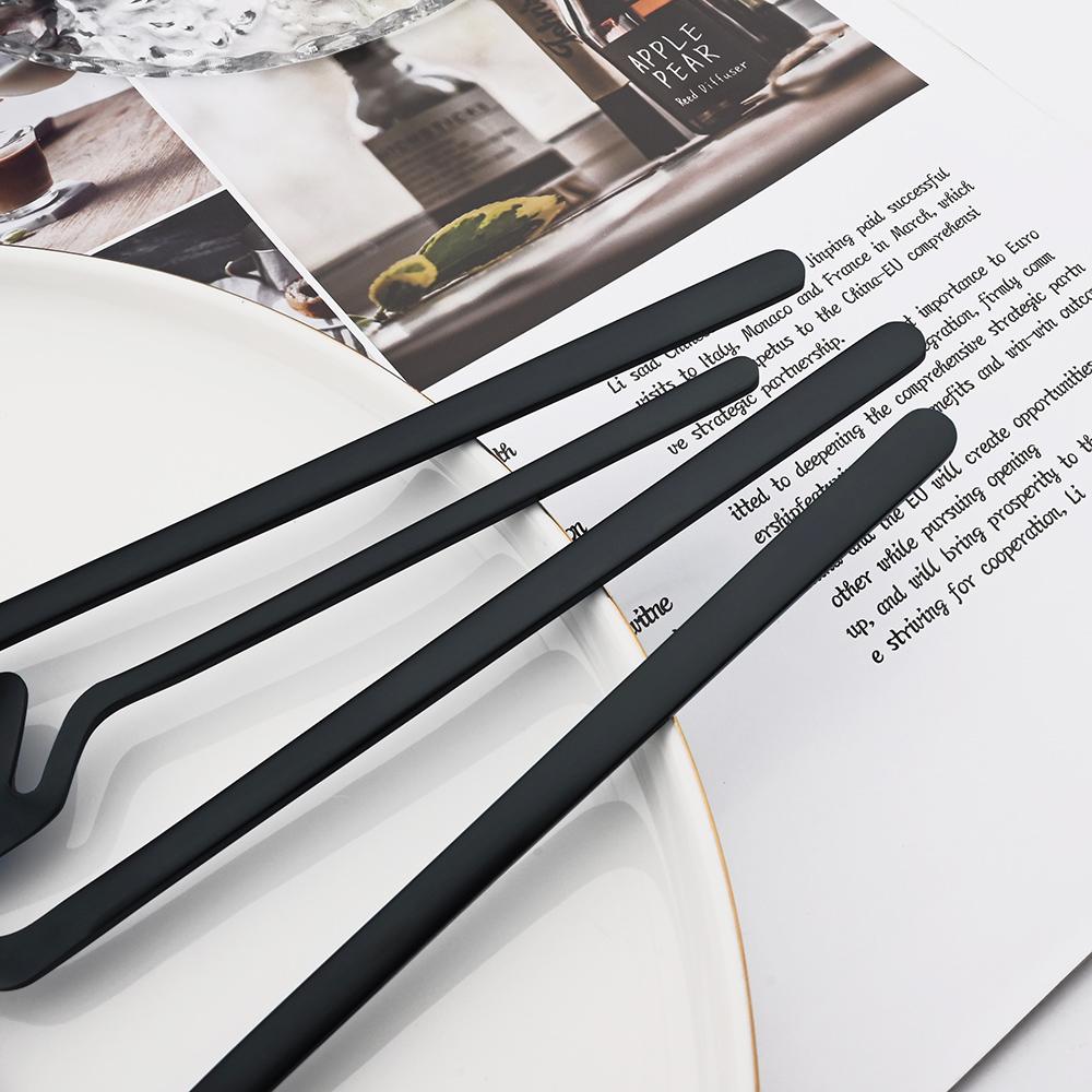 Набор столовых приборов из 24 предметов черного цвета, набор столовых приборов из нержавеющей стали 18/10, вилка, нож, ложка, набор столовых приборов, подарочная коробка, можно мыть в посудомоечной машине