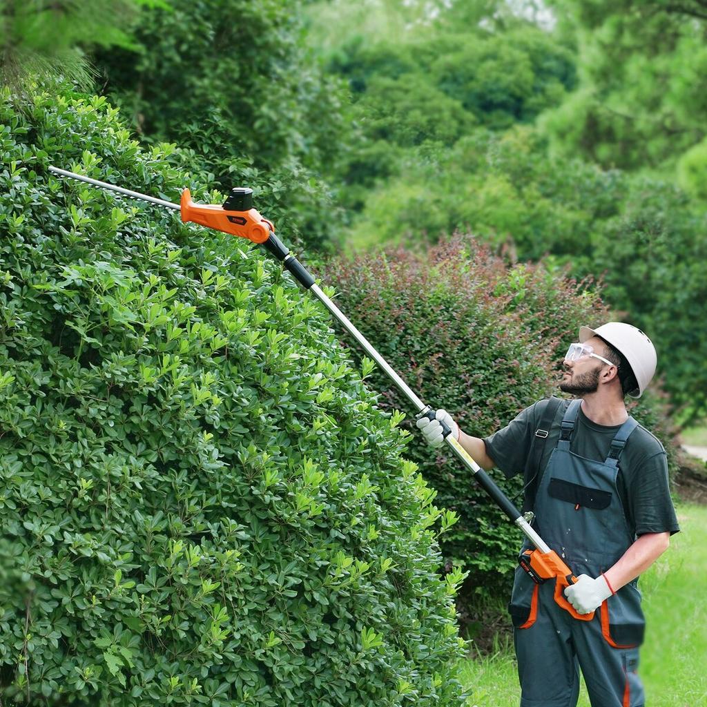 20V Cordless Hedge Trimmer Telescoping Pole Hedge Trimmer 18 inch Blade