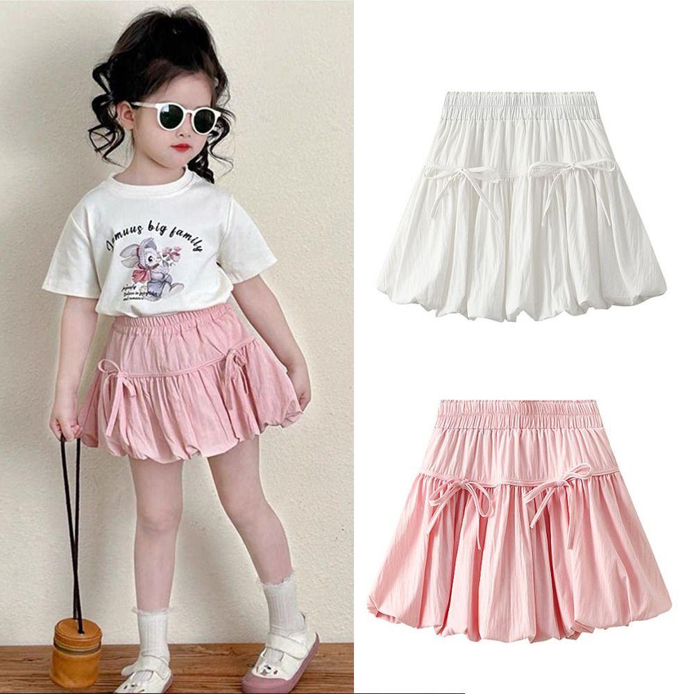 Sweet Bow Flower Bud Skirt New Children's Short Skirt Trendy Girl's Half Body Skirt Kids