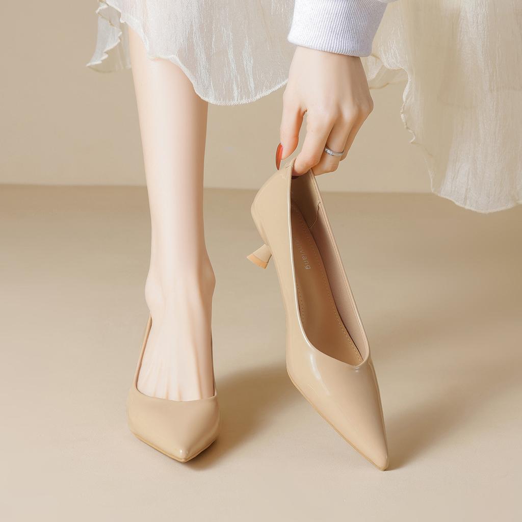 Weiwei girl 739-3 черные туфли для работы, лодочки на шпильке, одинарные туфли, женские туфли на мягкой подошве, каблук-рюмочка, темпераментные туфли на высоком каблуке