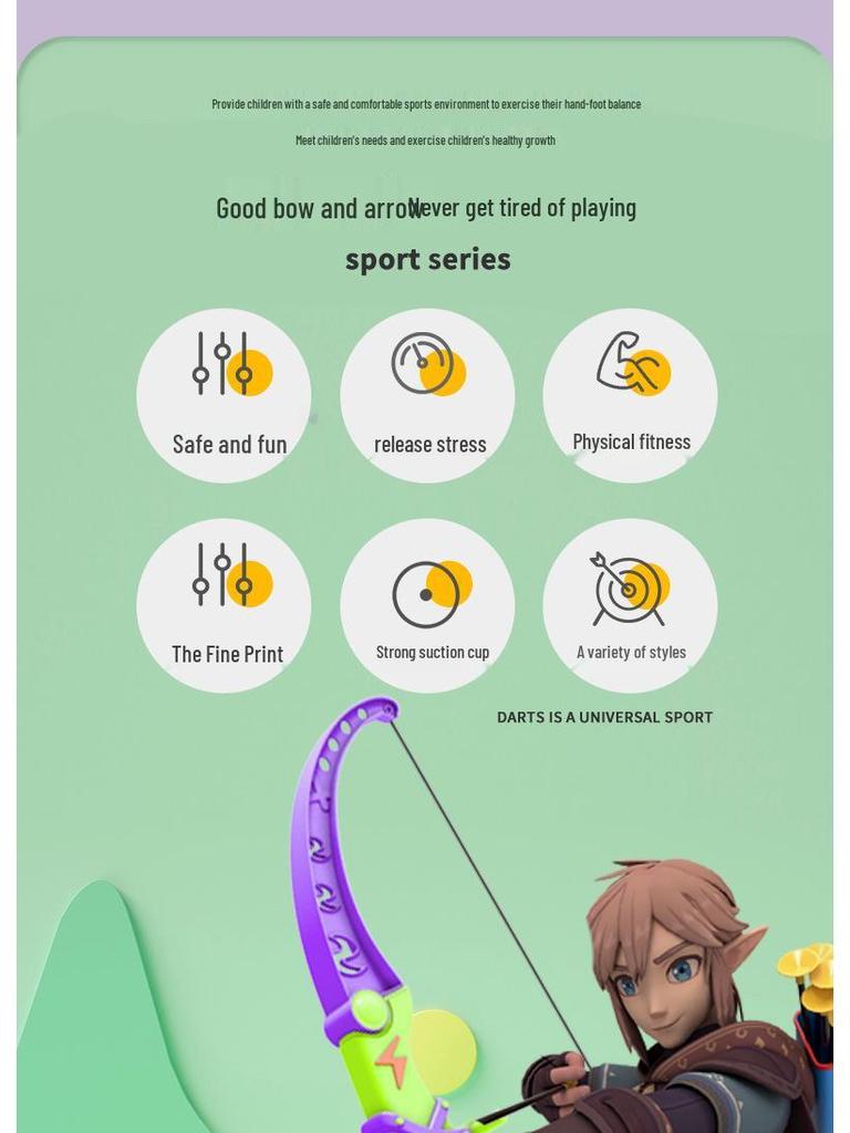 Children's Suction Cup Bow & Arrow Set - Indoor/Outdoor Archery Toy for Boys & Girls