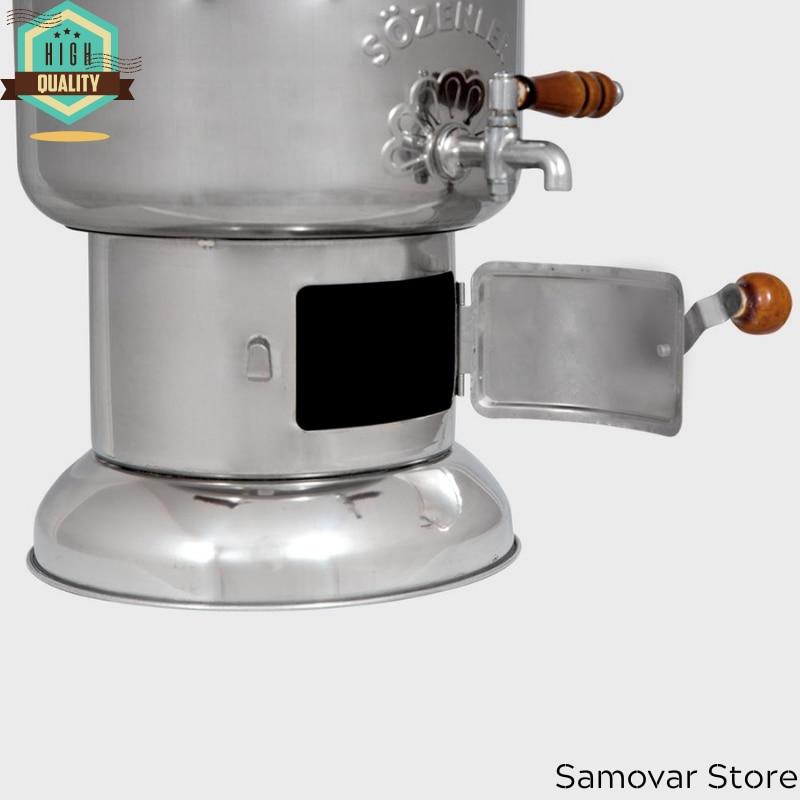 Фарфор из нержавеющей стали Турецкий самовар Подогреватель чая Котел с горячей водой Чайник Самовар Дровяная печь Древесный уголь Самовар Чайная посуда Пикник