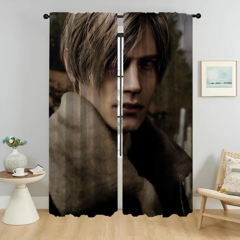 Раздел Leon-Kennedy затемняющие шторы для гостиной занавески на Хэллоуин тюль для спальни жалюзи шторы 2 шт.