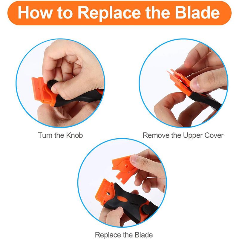 Plastic Scraper with 100/200 Plastic Blades Multipurpose Window Scraper Non-Scratch Scraper for Removing Stickers Decals Glue