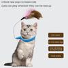 Silicone Cat Collar Toy with Bell Adjustable Teasing Wand Cats Interactive Feather Collar Toys Self-Entertaining Pet Supplies for Play All Day